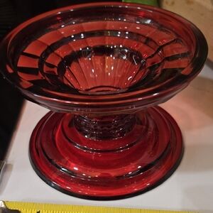 Bath & Body Works Ruby Glass Pedestal Bowl
